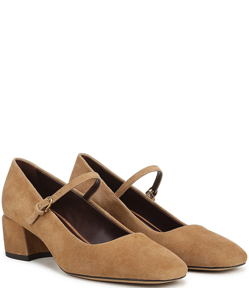 Franco Sarto Davi Suede Block Heel Mary Jane Pumps