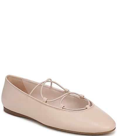 Franco Sarto Delira Leather Crossover Stretch Band Ballet Flats