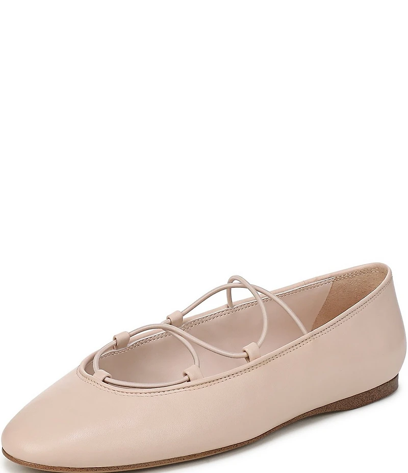 Franco Sarto Delira Leather Crossover Stretch Band Ballet Flats