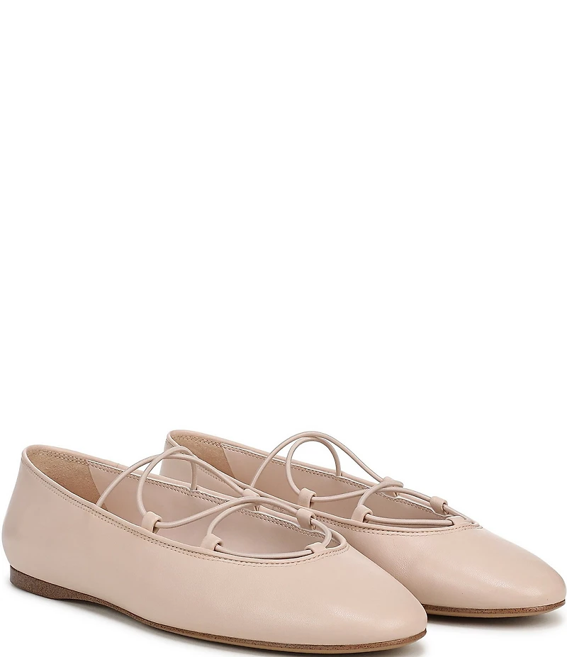 Franco Sarto Delira Leather Crossover Stretch Band Ballet Flats