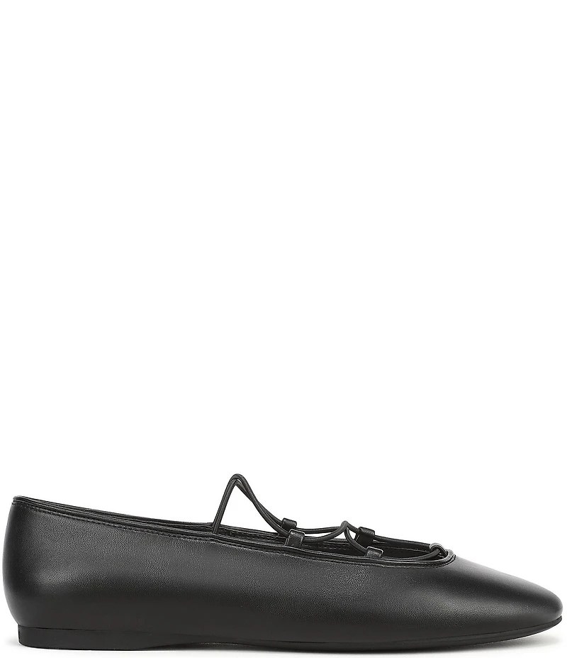 Franco Sarto Delira Leather Crossover Stretch Band Ballet Flats