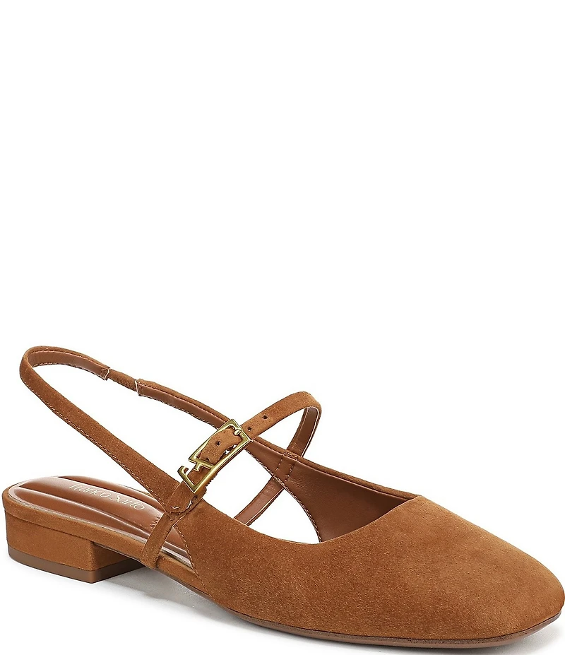 Franco Sarto Destin Suede Slingback Mary Jane Flats