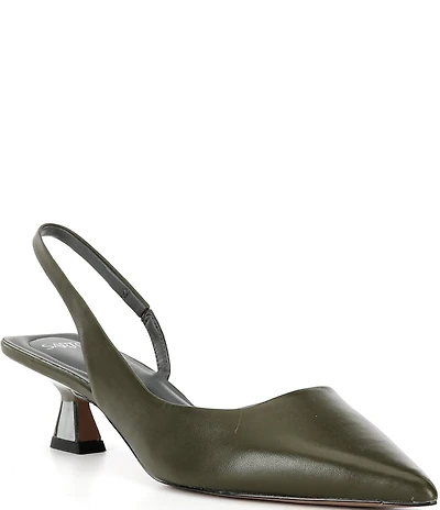 Sarto by Franco Sarto Devin Leather Pointed Toe Kitten Heel Slingback Pumps