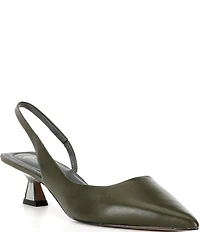 Sarto by Franco Sarto Devin Leather Pointed Toe Kitten Heel Slingback Pumps