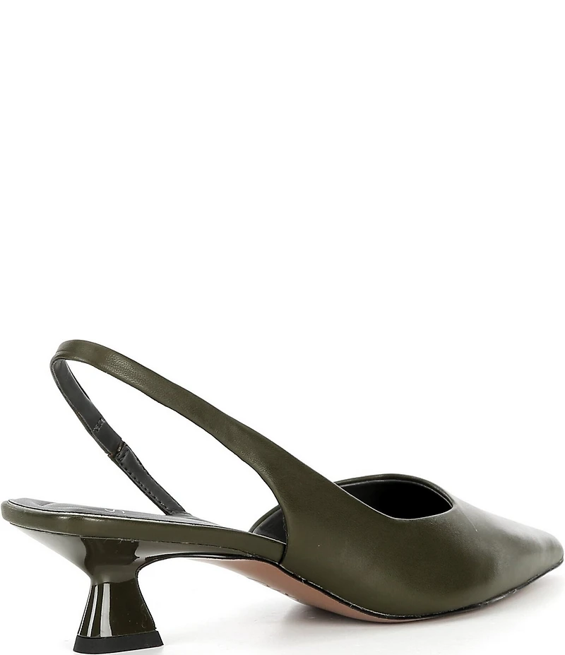 Sarto by Franco Sarto Devin Leather Pointed Toe Kitten Heel Slingback Pumps