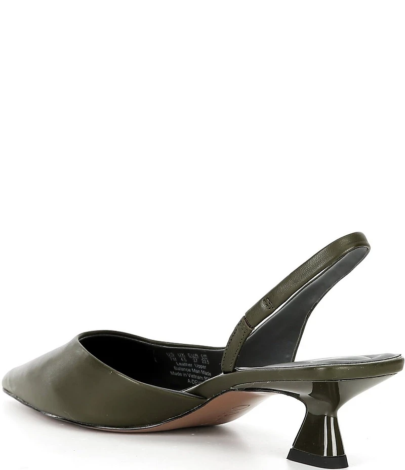 Sarto by Franco Sarto Devin Leather Pointed Toe Kitten Heel Slingback Pumps