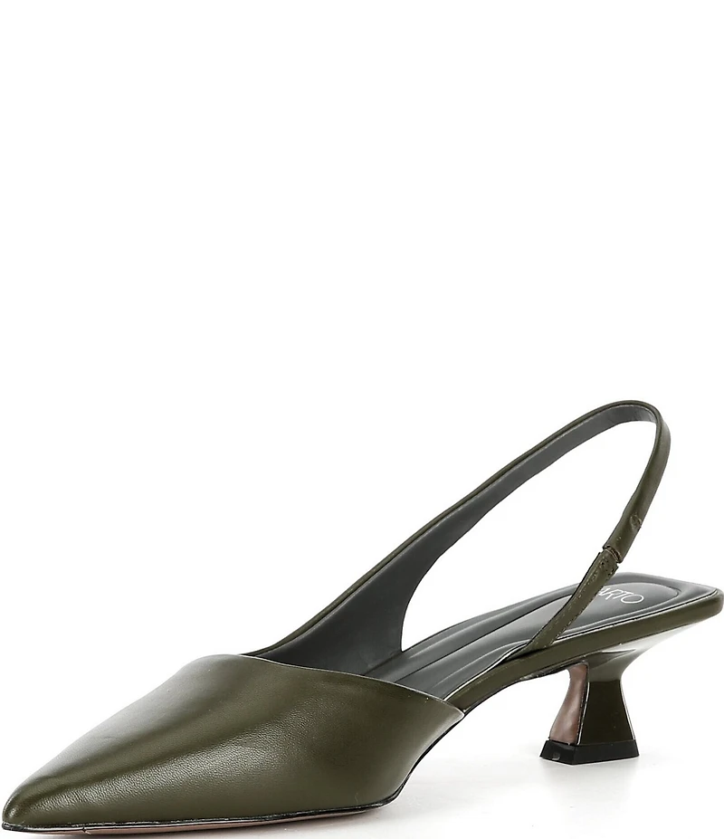 Sarto by Franco Sarto Devin Leather Pointed Toe Kitten Heel Slingback Pumps