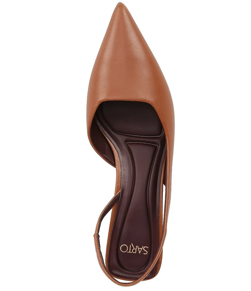 Sarto by Franco Sarto Devin Leather Pointed Toe Kitten Heel Slingback Pumps