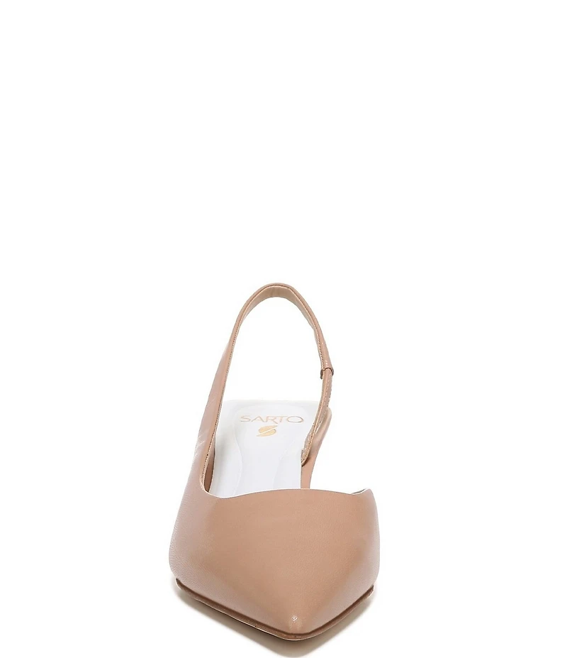 Sarto by Franco Sarto Devin Leather Pointed Toe Kitten Heel Slingback Pumps