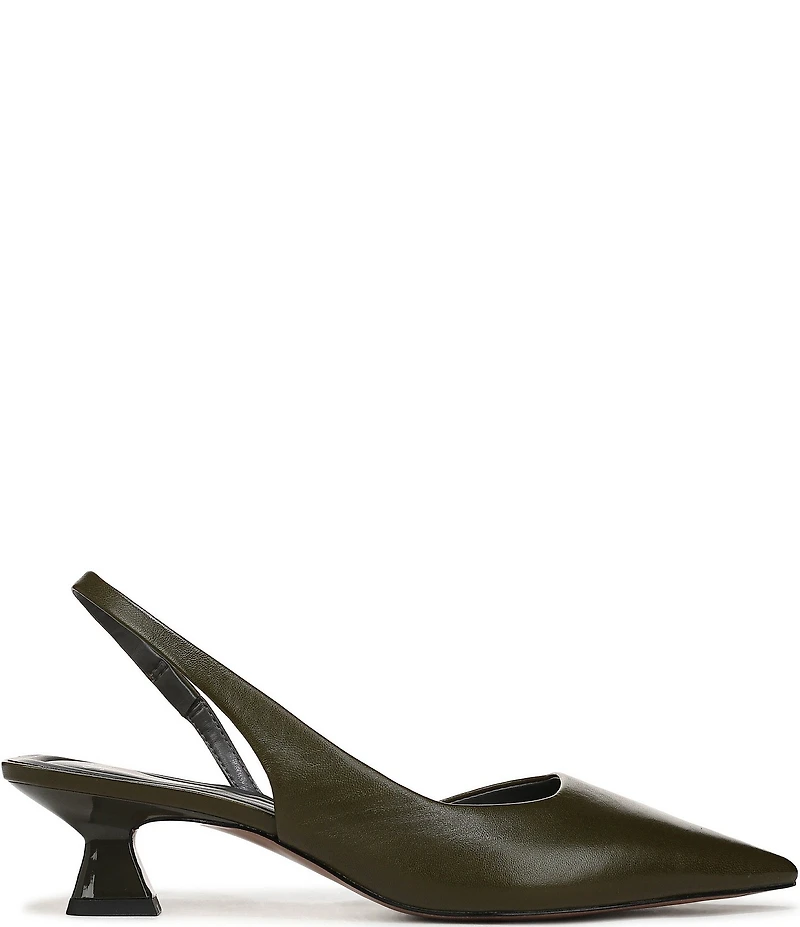Sarto by Franco Sarto Devin Leather Pointed Toe Kitten Heel Slingback Pumps