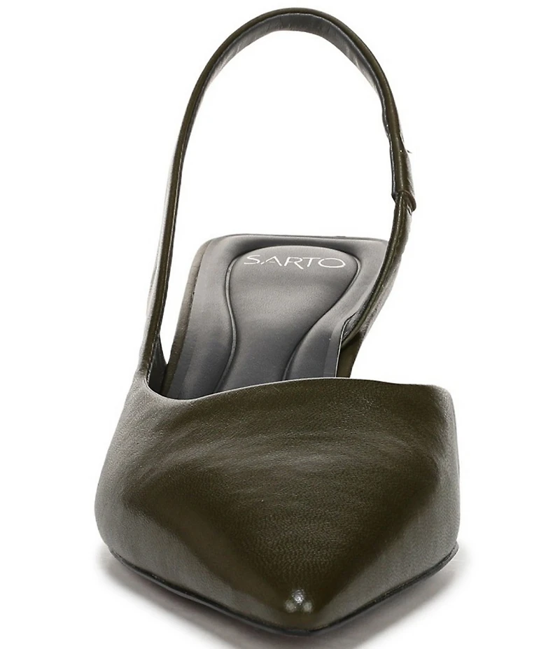 Sarto by Franco Sarto Devin Leather Pointed Toe Kitten Heel Slingback Pumps