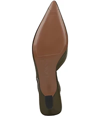 Sarto by Franco Sarto Devin Leather Pointed Toe Kitten Heel Slingback Pumps