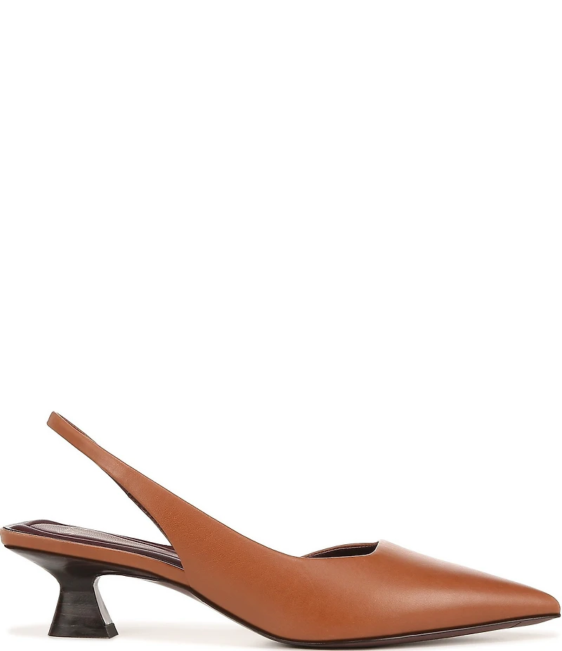 Sarto by Franco Sarto Devin Leather Pointed Toe Kitten Heel Slingback Pumps