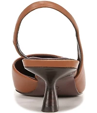 Sarto by Franco Sarto Devin Leather Pointed Toe Kitten Heel Slingback Pumps