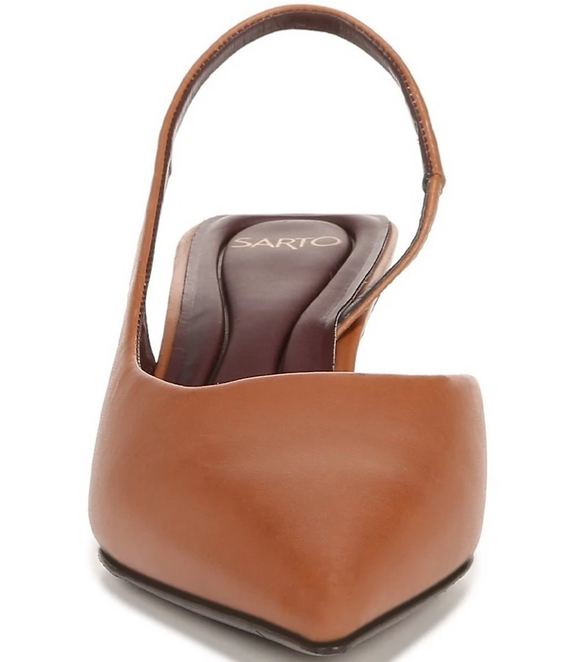Sarto by Franco Sarto Devin Leather Pointed Toe Kitten Heel Slingback Pumps