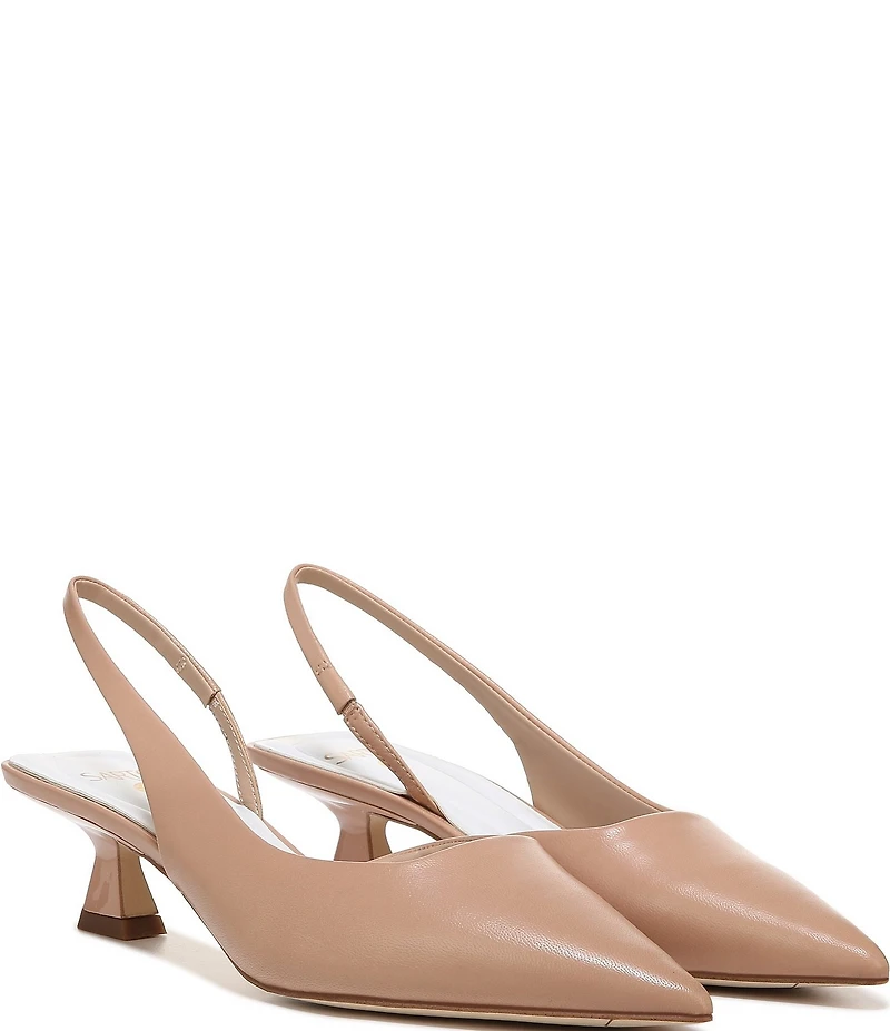Sarto by Franco Sarto Devin Leather Pointed Toe Kitten Heel Slingback Pumps