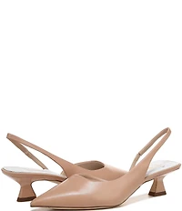 Sarto by Franco Sarto Devin Leather Pointed Toe Kitten Heel Slingback Pumps
