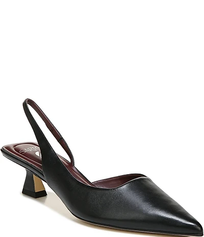 Sarto by Franco Sarto Devin Leather Pointed Toe Kitten Heel Slingback Pumps
