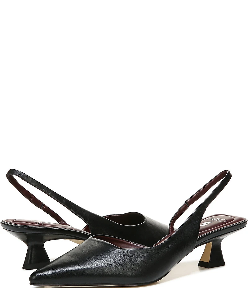 Sarto by Franco Sarto Devin Leather Pointed Toe Kitten Heel Slingback Pumps
