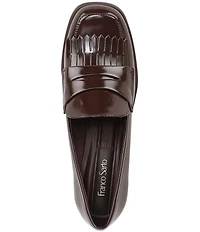 Franco Sarto Elian Patent Block Heel Kiltie Penny Loafers