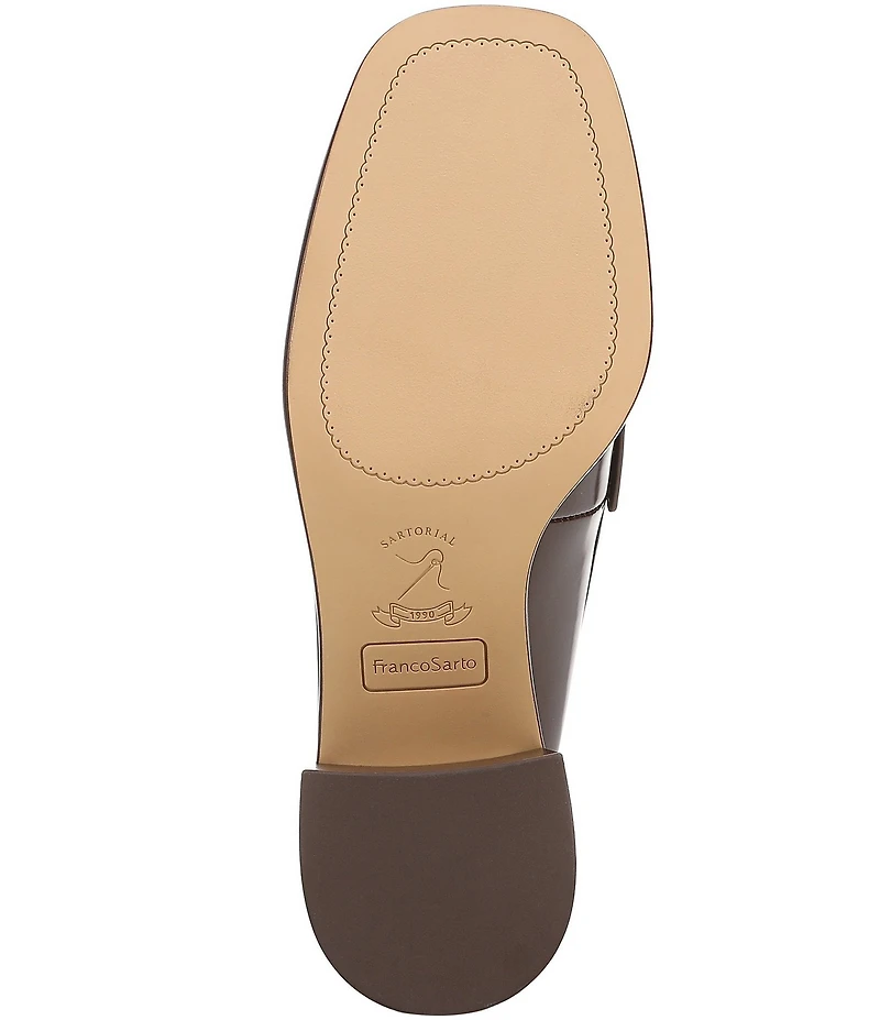 Franco Sarto Elian Patent Block Heel Kiltie Penny Loafers