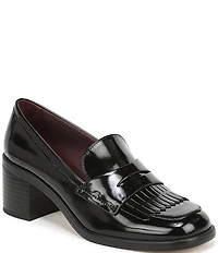 Franco Sarto Elian Patent Block Heel Kiltie Penny Loafers