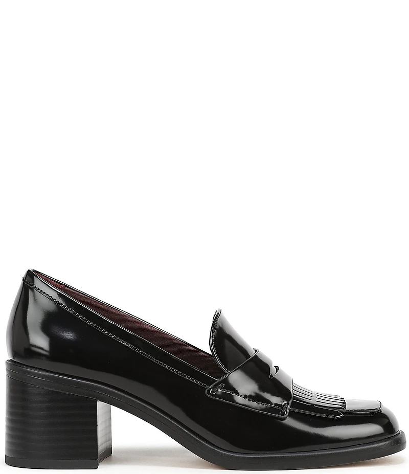 Franco Sarto Elian Patent Block Heel Kiltie Penny Loafers