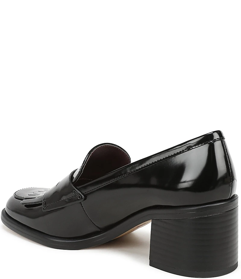 Franco Sarto Elian Patent Block Heel Kiltie Penny Loafers