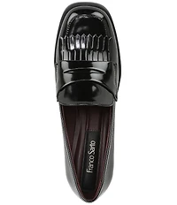 Franco Sarto Elian Patent Block Heel Kiltie Penny Loafers