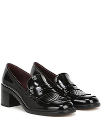 Franco Sarto Elian Patent Block Heel Kiltie Penny Loafers