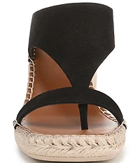 Franco Sarto Farren Leather Square Toe Platform Espadrille Wedge Sandals