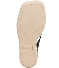 Franco Sarto Farren Leather Square Toe Platform Espadrille Wedge Sandals