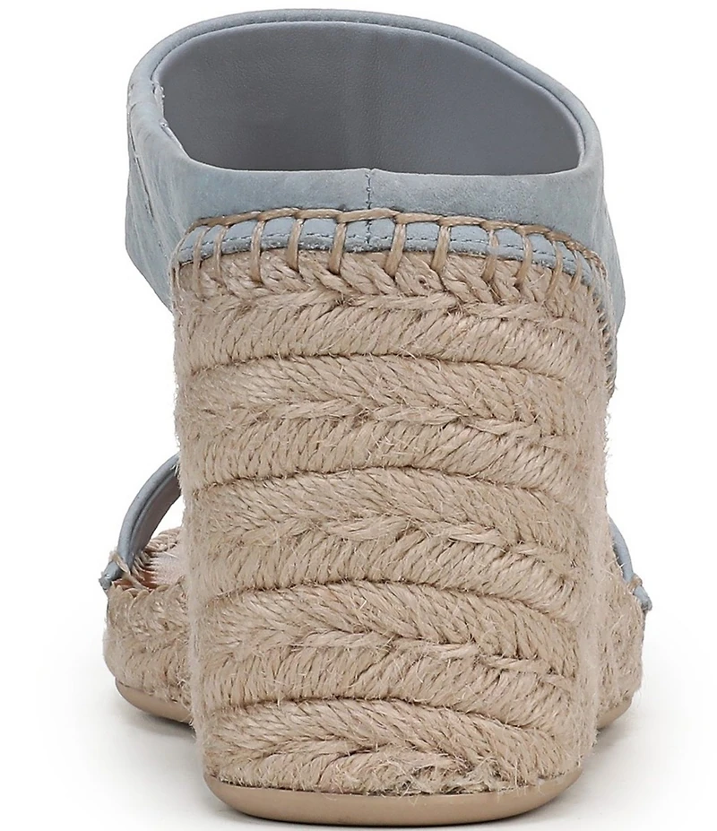 Franco Sarto Farren Leather Square Toe Platform Espadrille Wedge Sandals