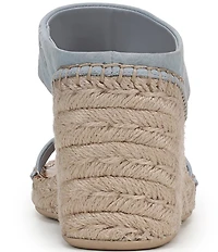 Franco Sarto Farren Leather Square Toe Platform Espadrille Wedge Sandals