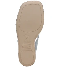 Franco Sarto Farren Leather Square Toe Platform Espadrille Wedge Sandals