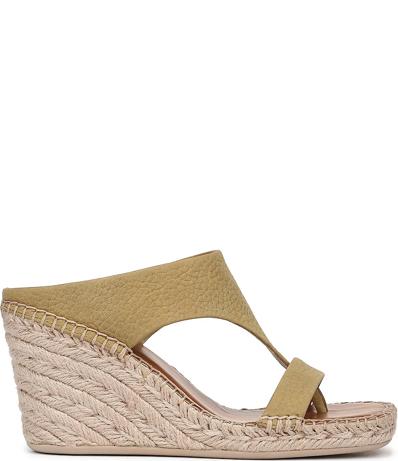 Franco Sarto Farren Leather Square Toe Platform Espadrille Wedge Sandals
