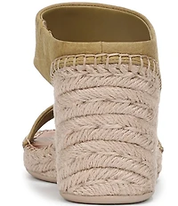 Franco Sarto Farren Leather Square Toe Platform Espadrille Wedge Sandals