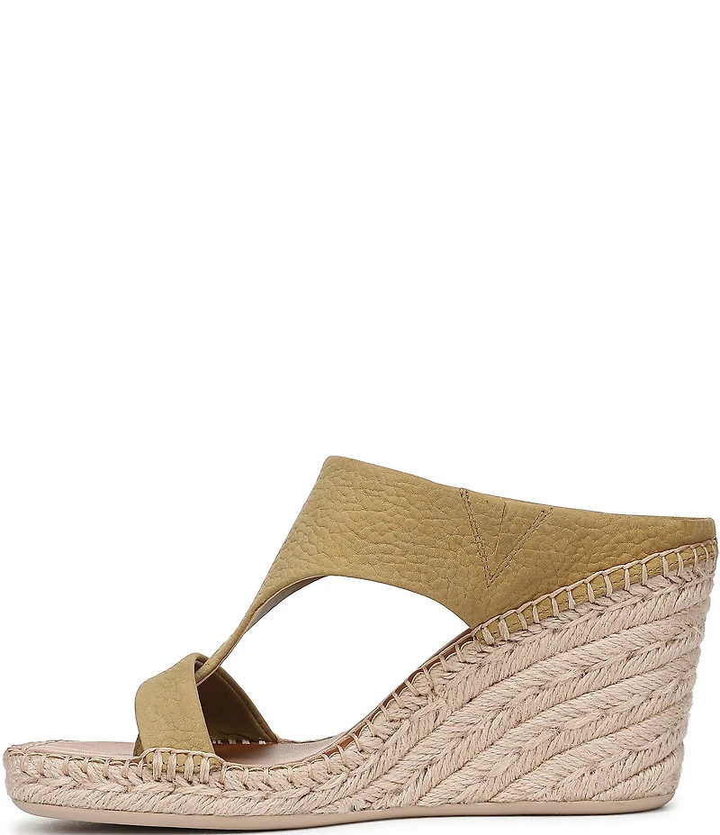 Franco Sarto Farren Leather Square Toe Platform Espadrille Wedge Sandals