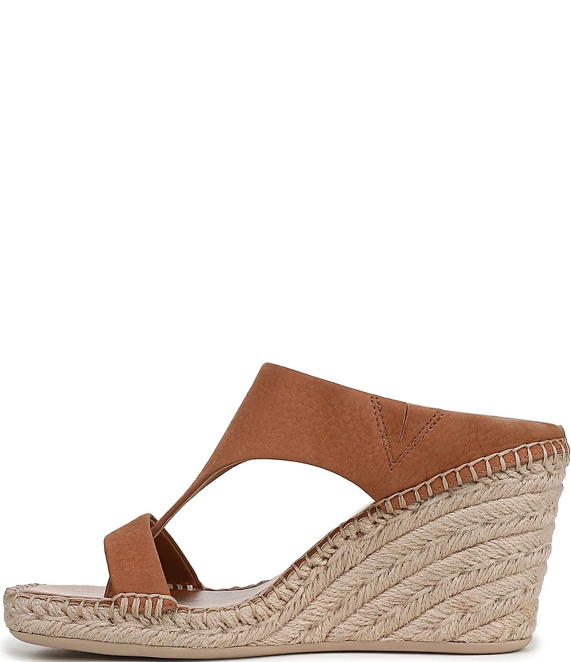 Franco Sarto Farren Leather Square Toe Platform Espadrille Wedge Sandals