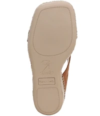 Franco Sarto Farren Leather Square Toe Platform Espadrille Wedge Sandals