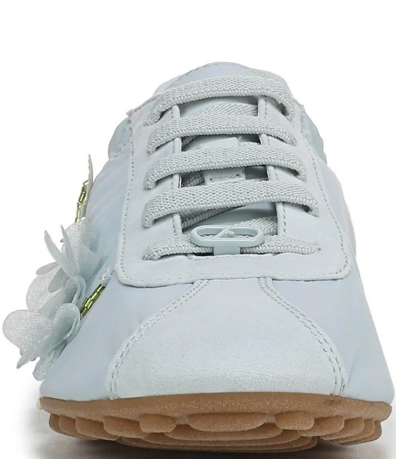 Franco Sarto Felina 3 Slip On Stretch Lace Floral Beaded Ornament Sneakers