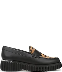 Franco Sarto Flex Roma 2 Leather Leopard Print Calf Hair Loafers