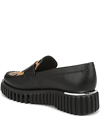 Franco Sarto Flex Roma 2 Leather Leopard Print Calf Hair Loafers