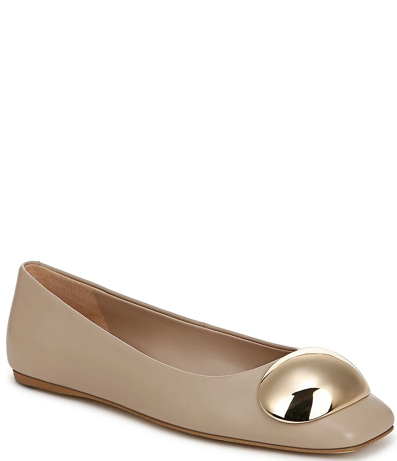 Sarto by Franco Sarto Flexa Amaya Leather Dome Ornamented Ballet Flats