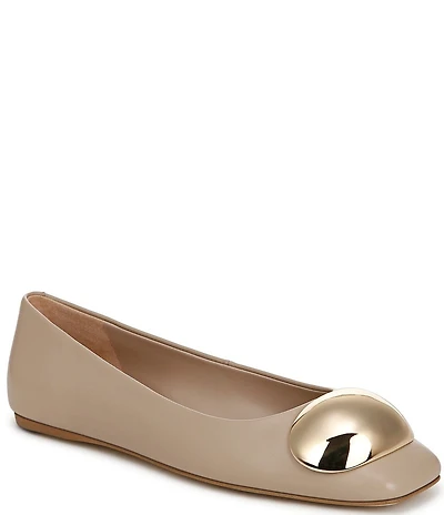 Sarto by Franco Sarto Flexa Amaya Leather Dome Ornamented Ballet Flats