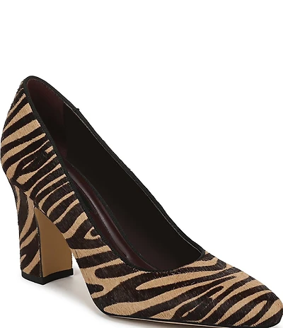 Franco Sarto Flexa Junia Zebra Print Calf Hair Pointed Toe Pumps