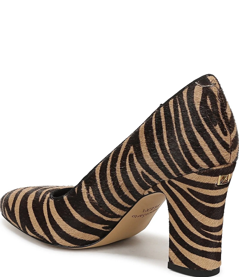 Franco Sarto Flexa Junia Zebra Print Calf Hair Pointed Toe Pumps