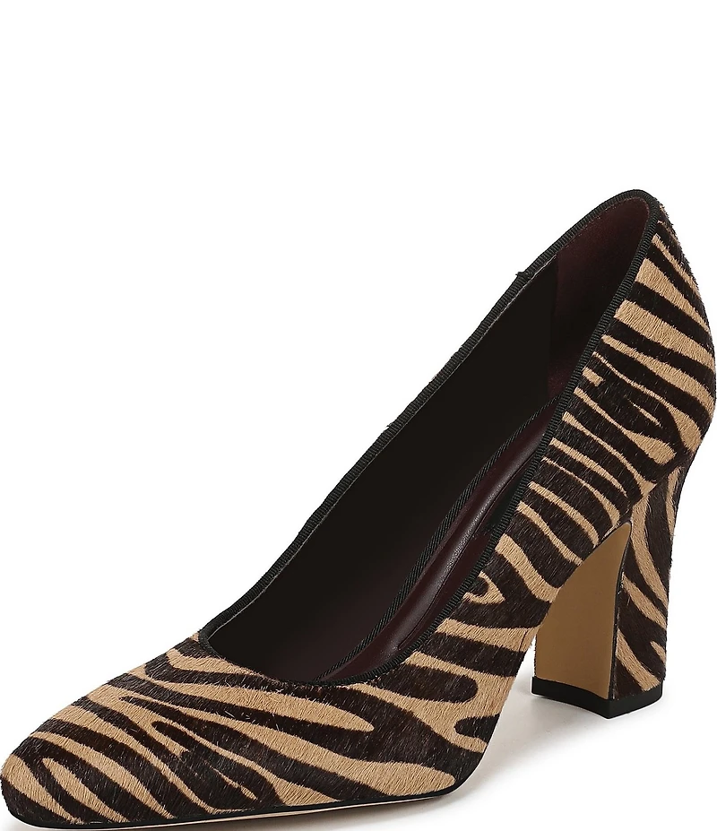 Franco Sarto Flexa Junia Zebra Print Calf Hair Pointed Toe Pumps