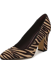 Franco Sarto Flexa Junia Zebra Print Calf Hair Pointed Toe Pumps