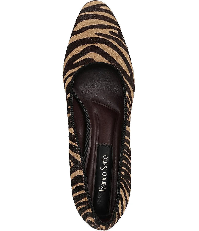 Franco Sarto Flexa Junia Zebra Print Calf Hair Pointed Toe Pumps